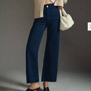 Anthropologie Colette Denim Cropped Wide-Leg Jeans by Maeve